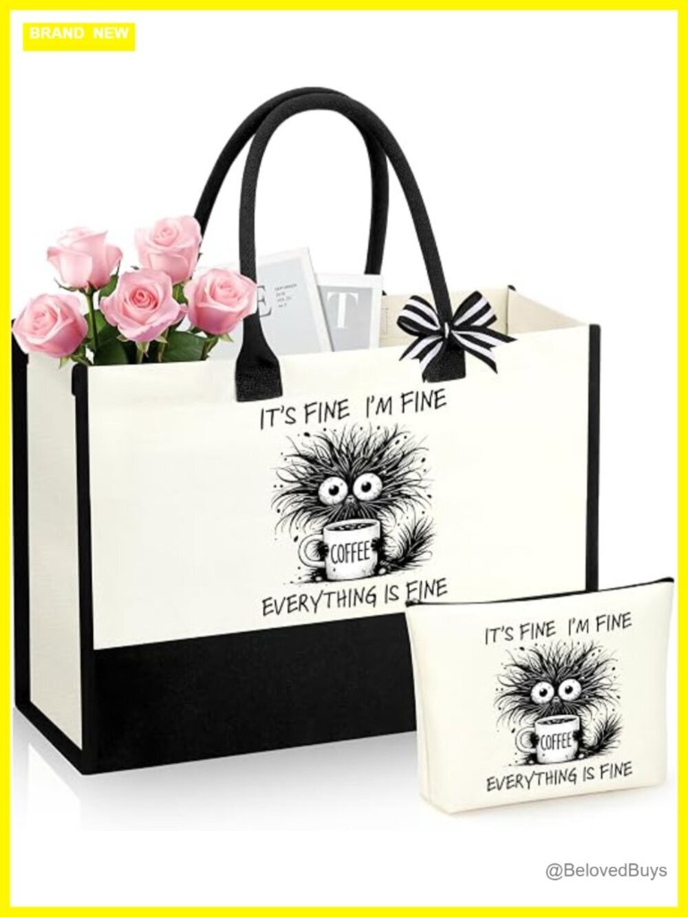 Canvas Tote Bag Set Large Capacity Reusable Gift